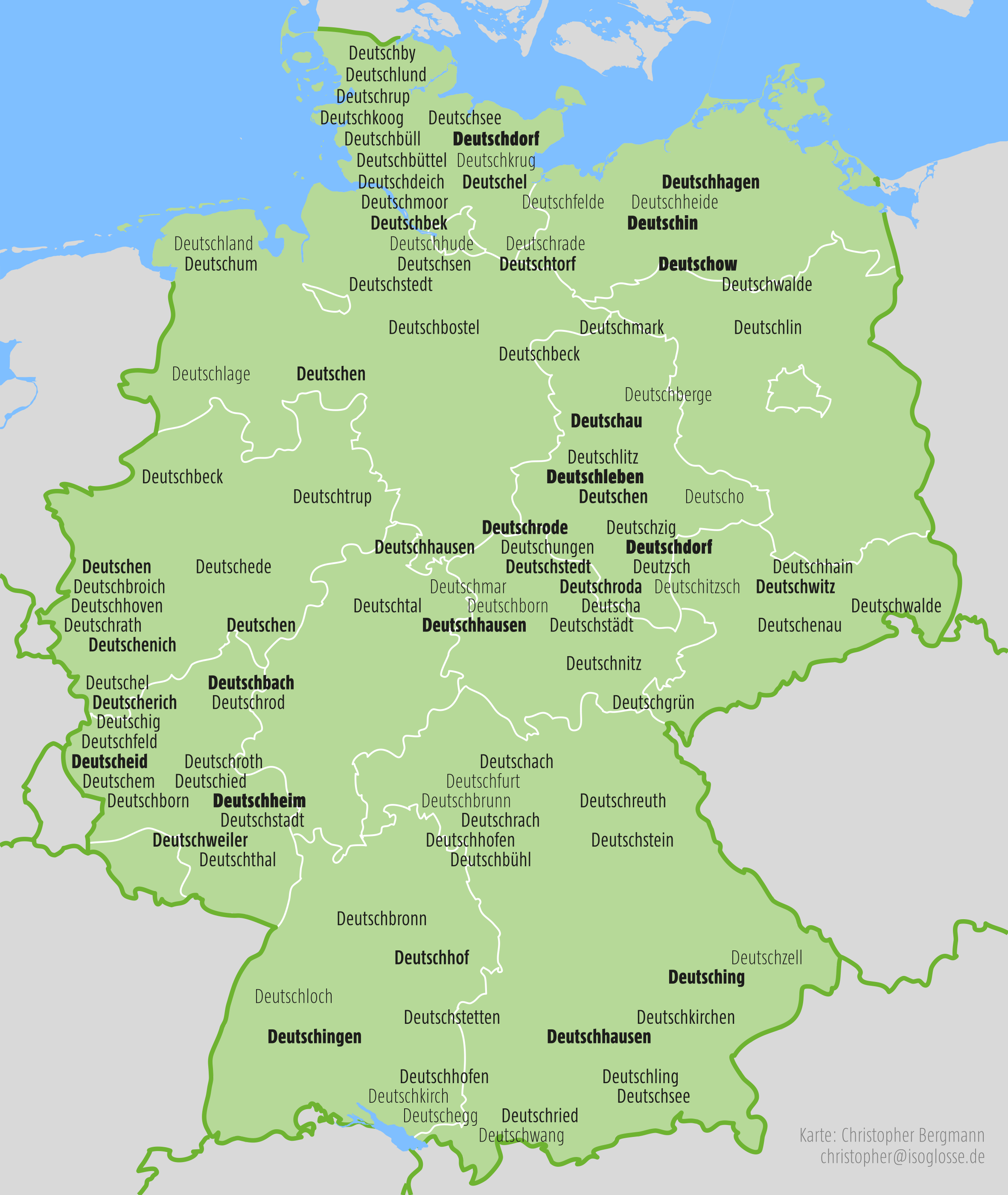 Toponymcluster in Deutschland